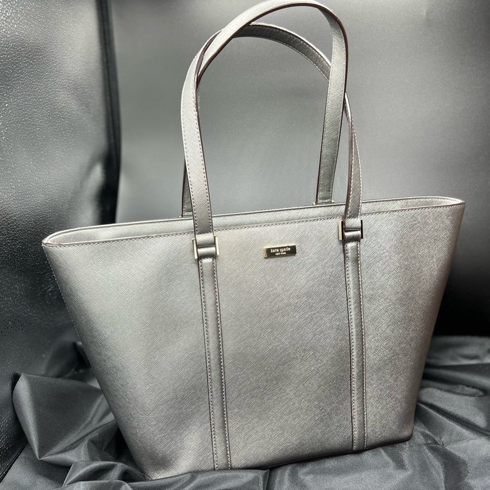 Kate Spade Metallic Gray Tote Bag